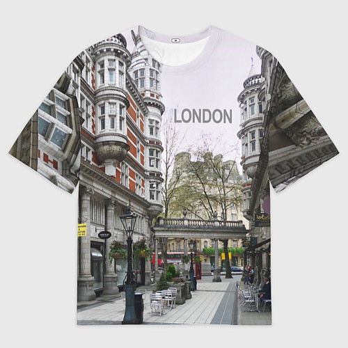 Женская футболка оверсайз Лондон - бульвар / 3D-принт – фото 1