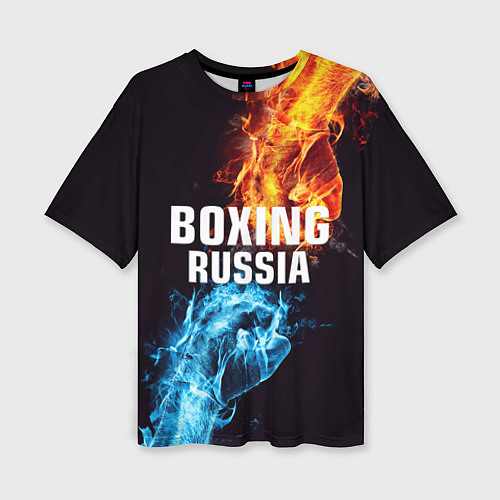 Женская футболка оверсайз Boxing Russia / 3D-принт – фото 1