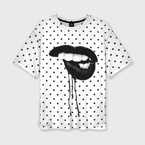 Женская футболка оверсайз Black Lips / 3D-принт – фото 1