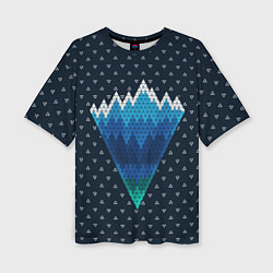 Женская футболка оверсайз Геометрические горы