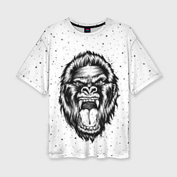 Женская футболка оверсайз Рык гориллы