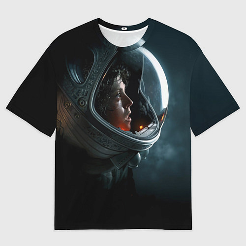 Женская футболка оверсайз Девушка космонавт / 3D-принт – фото 1