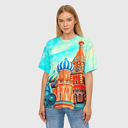 Футболка оверсайз женская Blue Kremlin, цвет: 3D-принт — фото 2