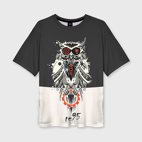 Женская футболка оверсайз TDD Owl 95 / 3D-принт – фото 1