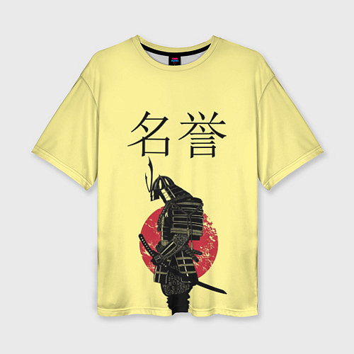 Женская футболка оверсайз Японский самурай (честь) / 3D-принт – фото 1