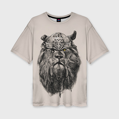 Женская футболка оверсайз Старый лев-воин / 3D-принт – фото 1