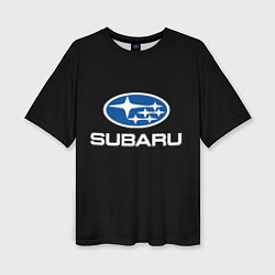 Женская футболка оверсайз Subaru - emblem