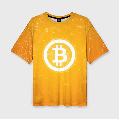 Женская футболка оверсайз Bitcoin Orange / 3D-принт – фото 1