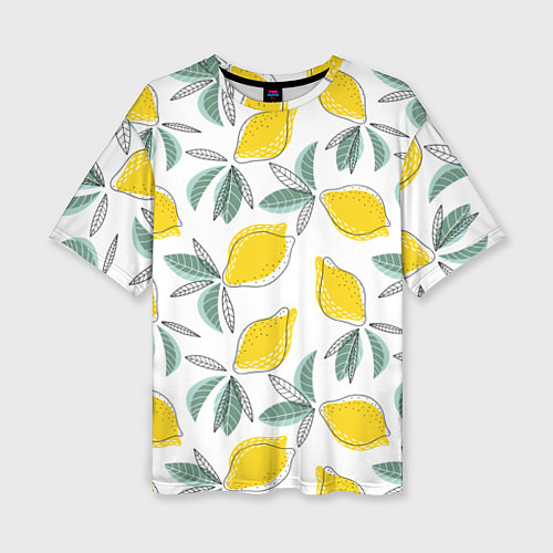 Женская футболка оверсайз Лимончики / 3D-принт – фото 1