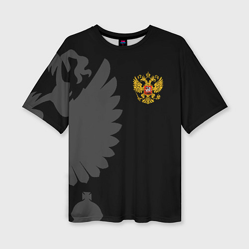 Женская футболка оверсайз Russia - Black collection / 3D-принт – фото 1
