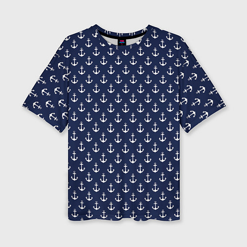 Женская футболка оверсайз Морские якоря / 3D-принт – фото 1