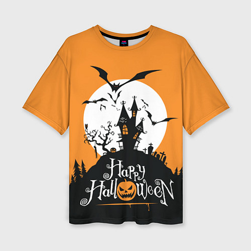 Женская футболка оверсайз Happy Halloween / 3D-принт – фото 1