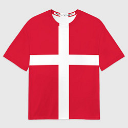 Женская футболка оверсайз Флаг Дании