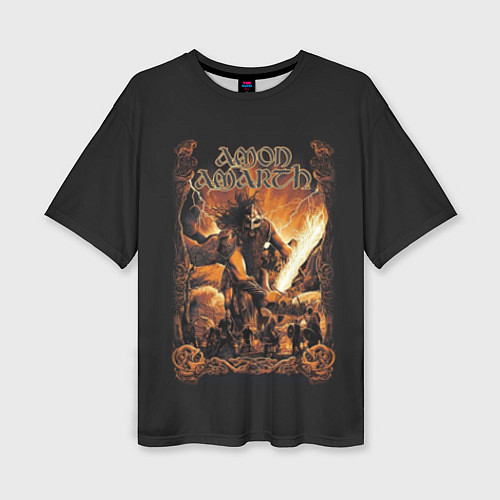 Женская футболка оверсайз Amon Amarth: Dark warrior / 3D-принт – фото 1