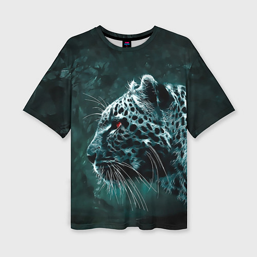 Женская футболка оверсайз Леопард / 3D-принт – фото 1