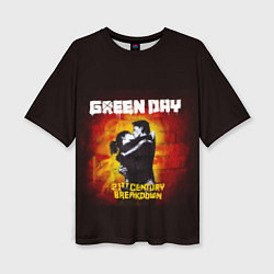 Женская футболка оверсайз Поцелуй Green Day