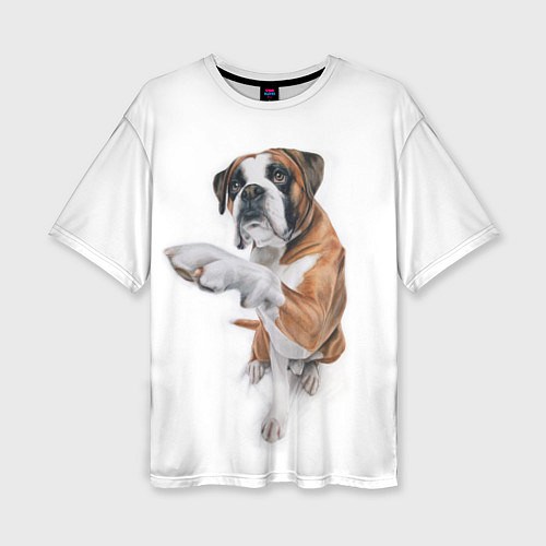 Женская футболка оверсайз Боксер / 3D-принт – фото 1