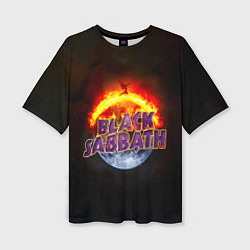 Женская футболка оверсайз Black Sabbath земля в огне