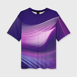 Женская футболка оверсайз Фиолетовые Волны