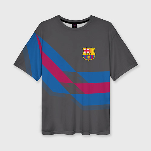 Женская футболка оверсайз Barcelona FC: Dark style / 3D-принт – фото 1