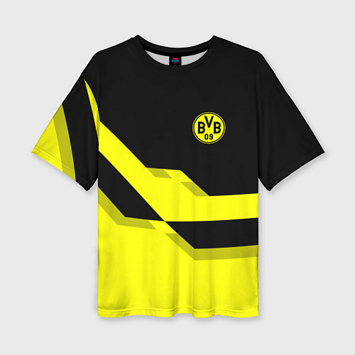 Женская футболка оверсайз BVB FC: Yellow style / 3D-принт – фото 1