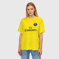 Футболка оверсайз женская PSG FC: Neymar Away 17/18, цвет: 3D-принт — фото 2