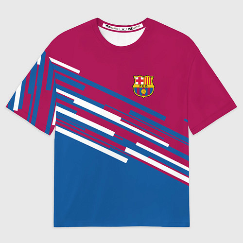 Женская футболка оверсайз Barcelona FC: Sport Line 2018 / 3D-принт – фото 1