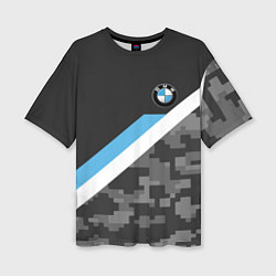 Женская футболка оверсайз BMW: Pixel Military