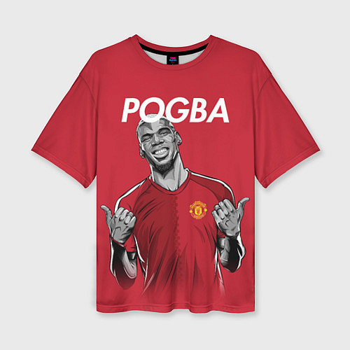 Женская футболка оверсайз FC MU: Pogba / 3D-принт – фото 1