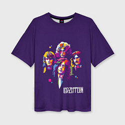 Женская футболка оверсайз Led Zeppelin: Violet Art