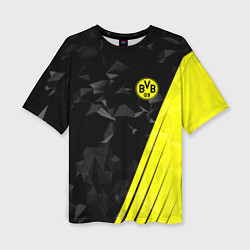 Футболка оверсайз женская FC Borussia Dortmund: Abstract, цвет: 3D-принт