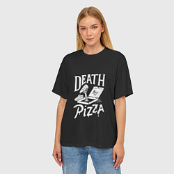 Футболка оверсайз женская Death By Pizza, цвет: 3D-принт — фото 2