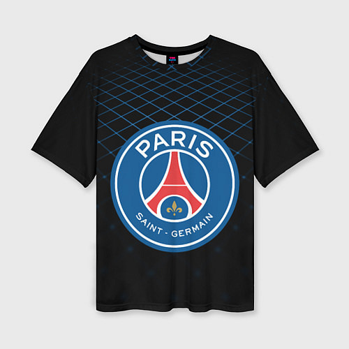 Женская футболка оверсайз FC PSG: Blue Lines / 3D-принт – фото 1