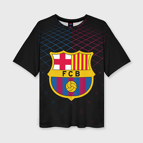 Женская футболка оверсайз FC Barcelona Lines / 3D-принт – фото 1