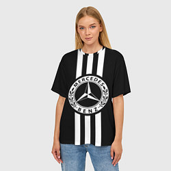 Футболка оверсайз женская Mercedes-Benz Black, цвет: 3D-принт — фото 2