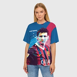 Футболка оверсайз женская Lionel Messi, цвет: 3D-принт — фото 2