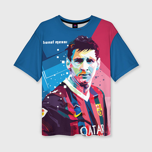 Женская футболка оверсайз Lionel Messi / 3D-принт – фото 1