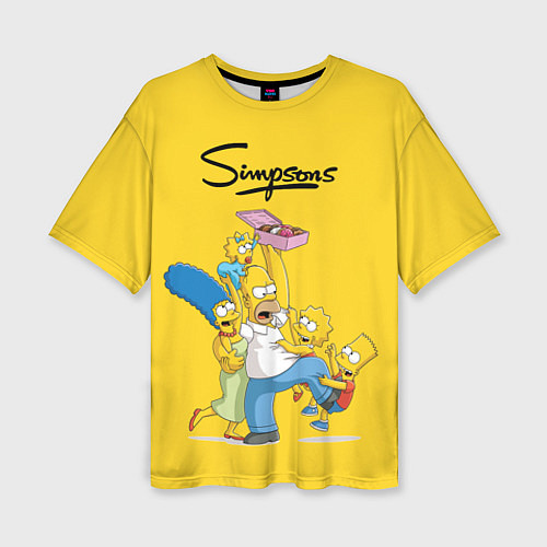 Женская футболка оверсайз Simpsons Family / 3D-принт – фото 1