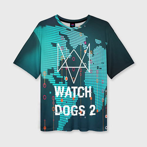 Женская футболка оверсайз Watch Dogs 2: Network Hack / 3D-принт – фото 1