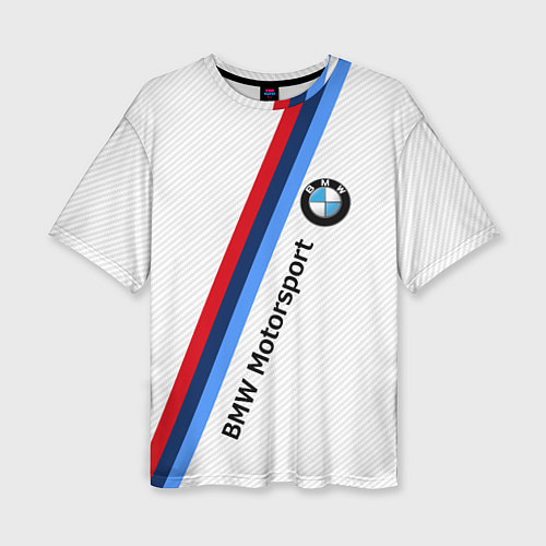 Женская футболка оверсайз BMW Motorsport: White Carbon / 3D-принт – фото 1