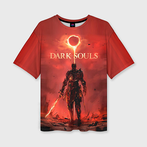 Женская футболка оверсайз Dark Souls: Red Sunrise / 3D-принт – фото 1