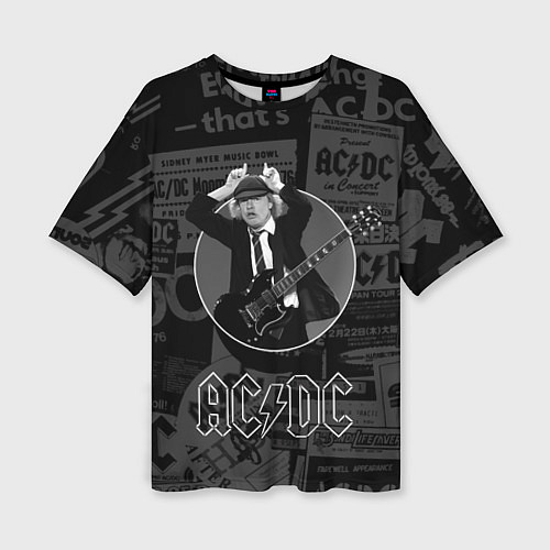 Женская футболка оверсайз AC/DC: Black Devil / 3D-принт – фото 1