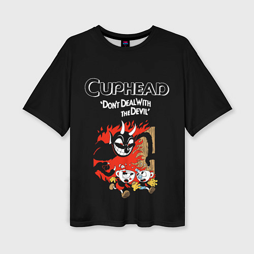Женская футболка оверсайз Cuphead: Hell Devil / 3D-принт – фото 1