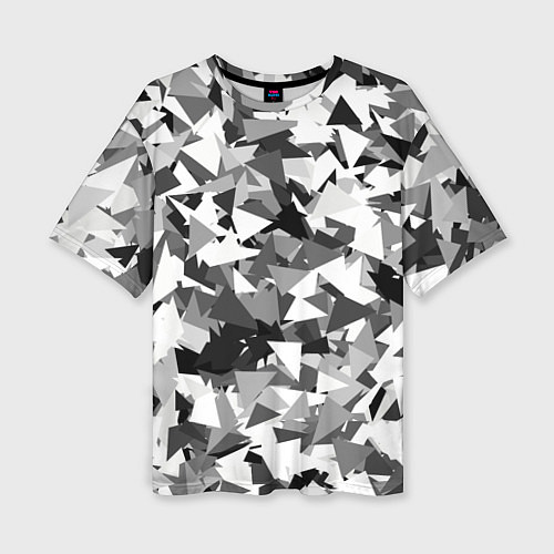 Женская футболка оверсайз Городской серый камуфляж / 3D-принт – фото 1