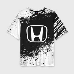 Футболка оверсайз женская Honda: Black Spray, цвет: 3D-принт