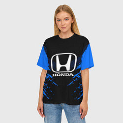 Футболка оверсайз женская Honda: Blue Anger, цвет: 3D-принт — фото 2