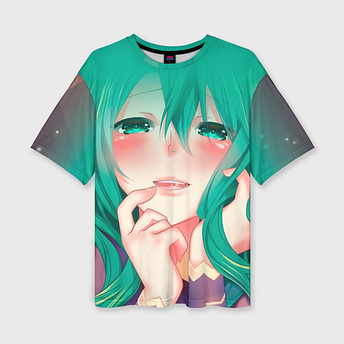 Женская футболка оверсайз Miku Ahegao / 3D-принт – фото 1