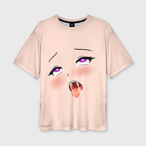 Женская футболка оверсайз Ahegao Face / 3D-принт – фото 1