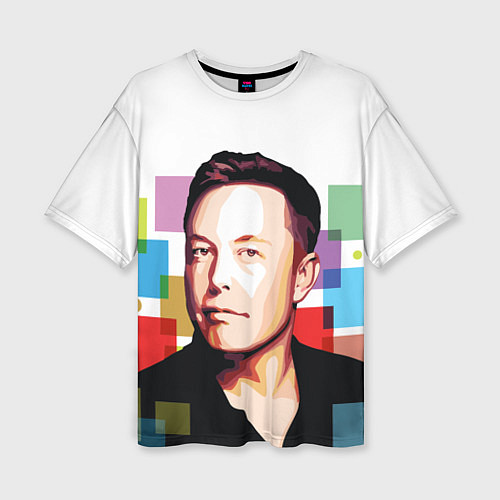 Женская футболка оверсайз Илон Маск / 3D-принт – фото 1