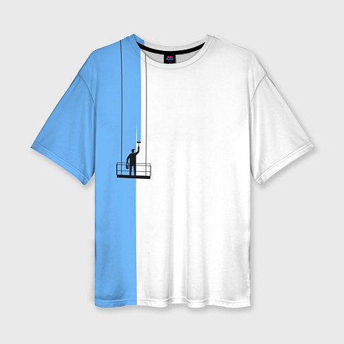 Женская футболка оверсайз Маляр красит фасад / 3D-принт – фото 1